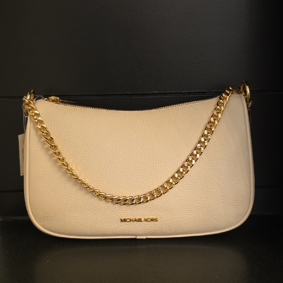 Michael Kors Handbags - Michael Kors Beige Shoulder Bag with Gold Chain